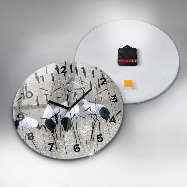 Ceas rotund de perete din sticlă Macarale în stuf