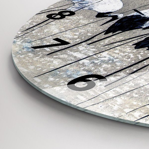 Ceas rotund de perete din sticlă Macarale în stuf