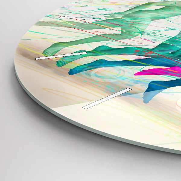 Ceas rotund de perete din sticlă Oameni colorați