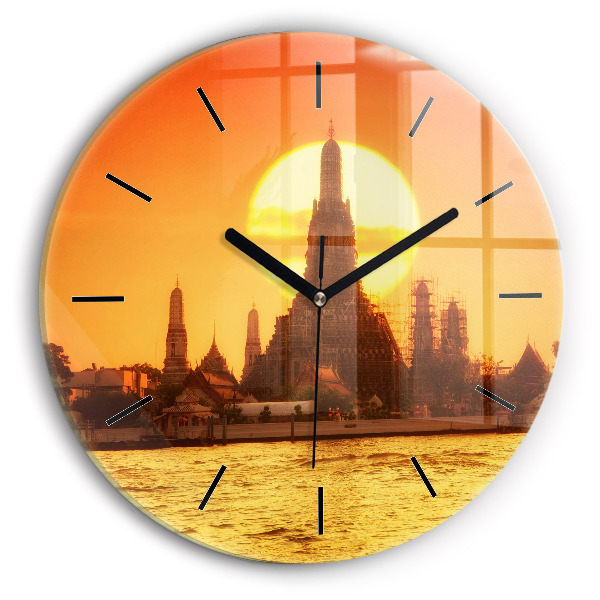 Ceas rotund de perete din sticlă Wat arun Bangkok Thailanda