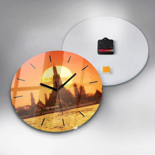 Ceas rotund de perete din sticlă Wat arun Bangkok Thailanda