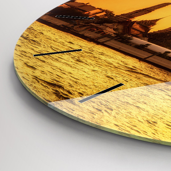 Ceas rotund de perete din sticlă Wat arun Bangkok Thailanda