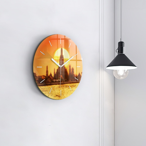 Ceas rotund de perete din sticlă Wat arun Bangkok Thailanda