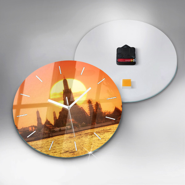 Ceas rotund de perete din sticlă Wat arun Bangkok Thailanda