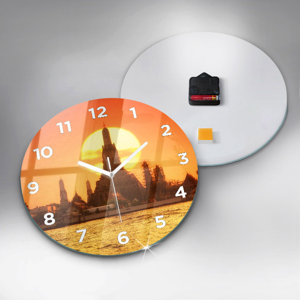 Ceas rotund de perete din sticlă Wat arun Bangkok Thailanda