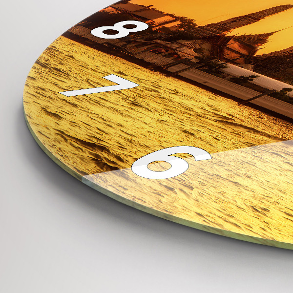 Ceas rotund de perete din sticlă Wat arun Bangkok Thailanda