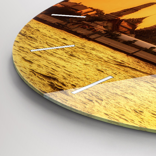 Ceas rotund de perete din sticlă Wat arun Bangkok Thailanda