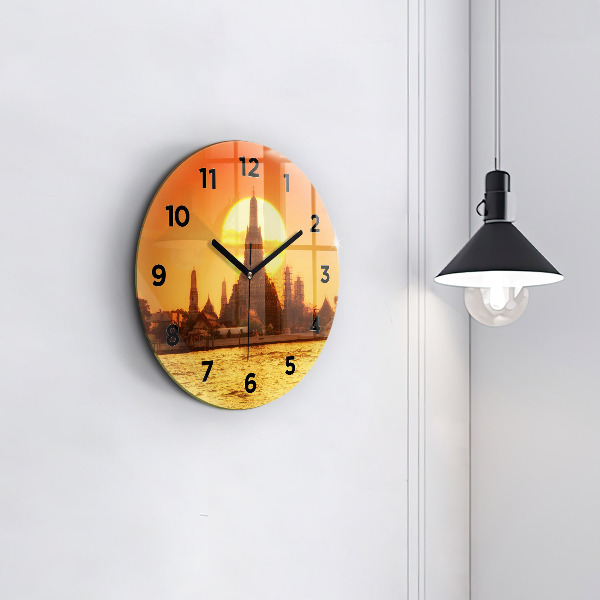 Ceas rotund de perete din sticlă Wat arun Bangkok Thailanda