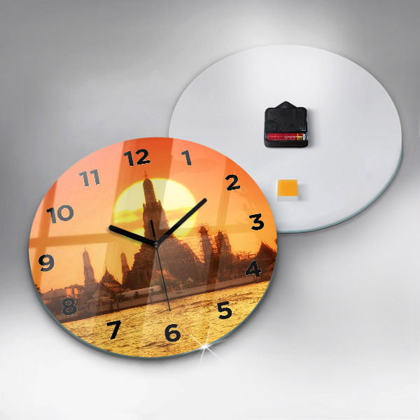 Ceas rotund de perete din sticlă Wat arun Bangkok Thailanda