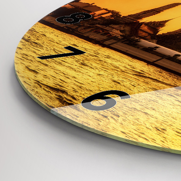 Ceas rotund de perete din sticlă Wat arun Bangkok Thailanda