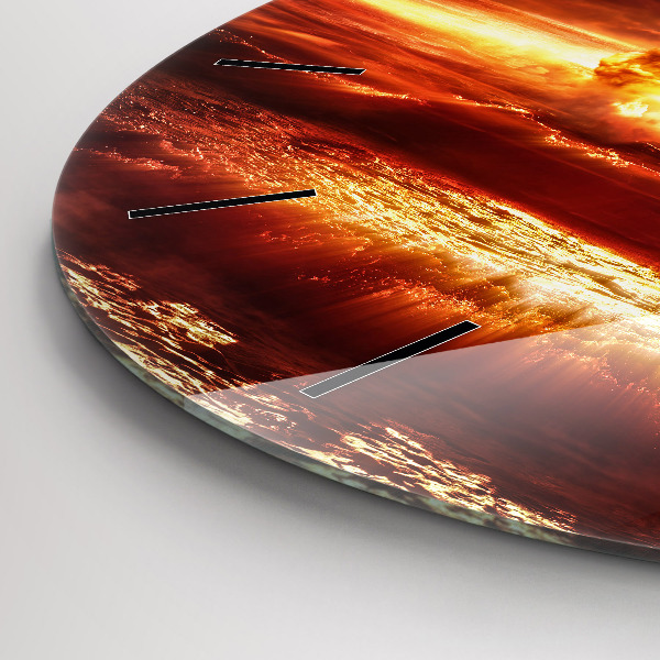 Ceas rotund de perete din sticlă Explozia unei bombe atomice