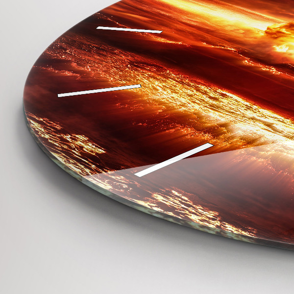 Ceas rotund de perete din sticlă Explozia unei bombe atomice