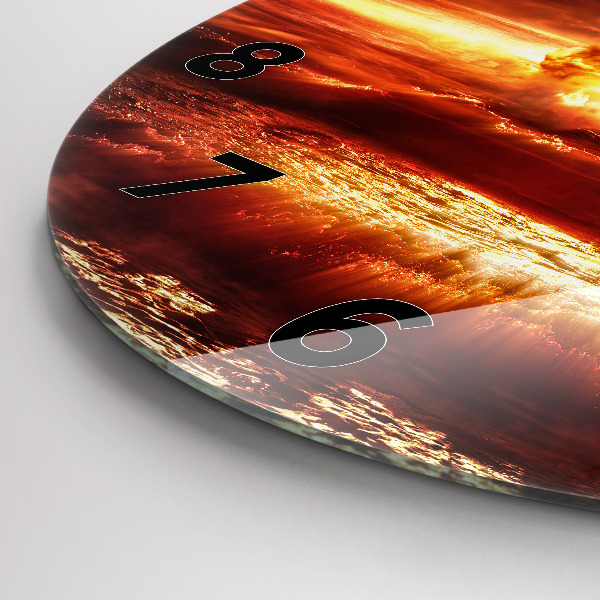 Ceas rotund de perete din sticlă Explozia unei bombe atomice