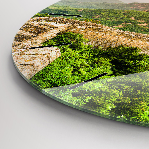 Ceas rotund de perete din sticlă Marele Zid Chinezesc