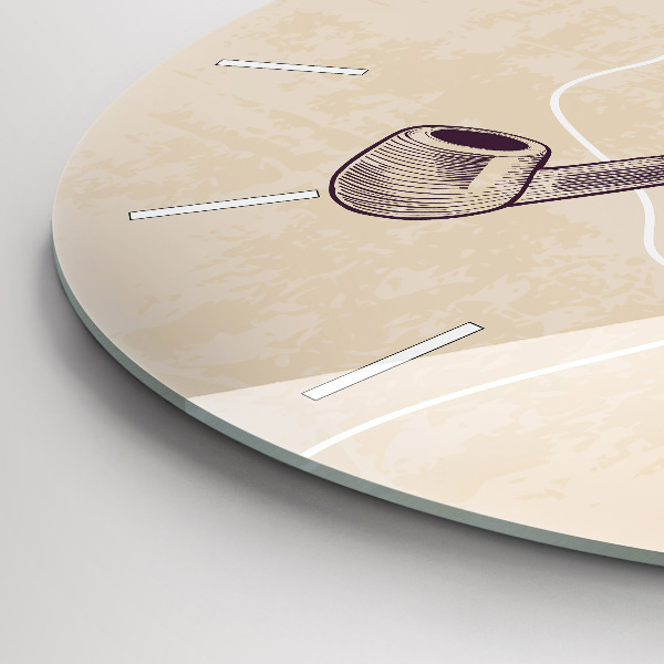 Ceas rotund de perete din sticlă Bărbat cu pipă