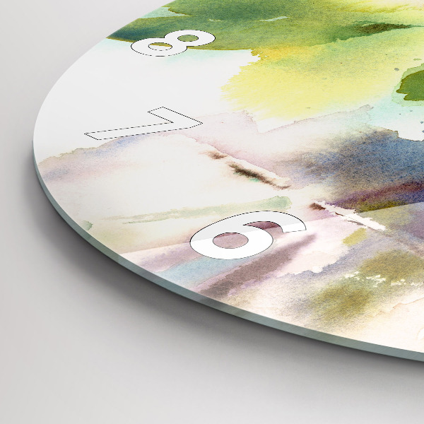 Ceas rotund de perete din sticlă Trandafiri într-o vază de acuarelă