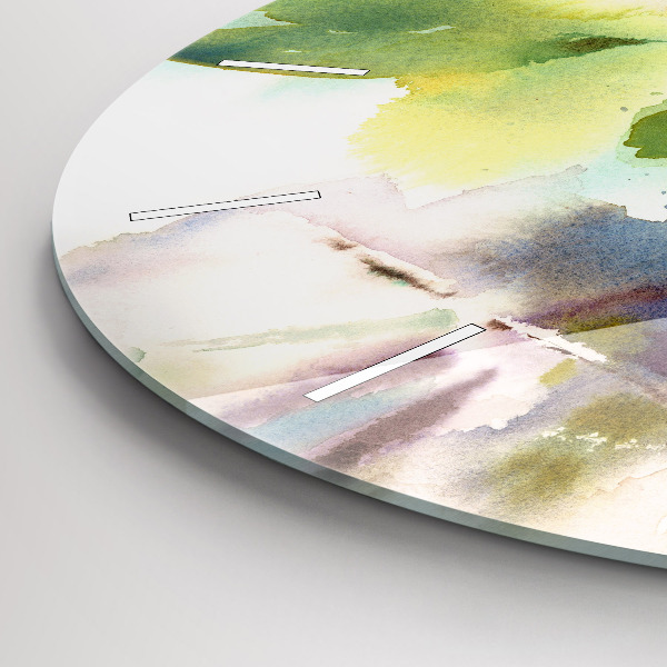 Ceas rotund de perete din sticlă Trandafiri într-o vază de acuarelă