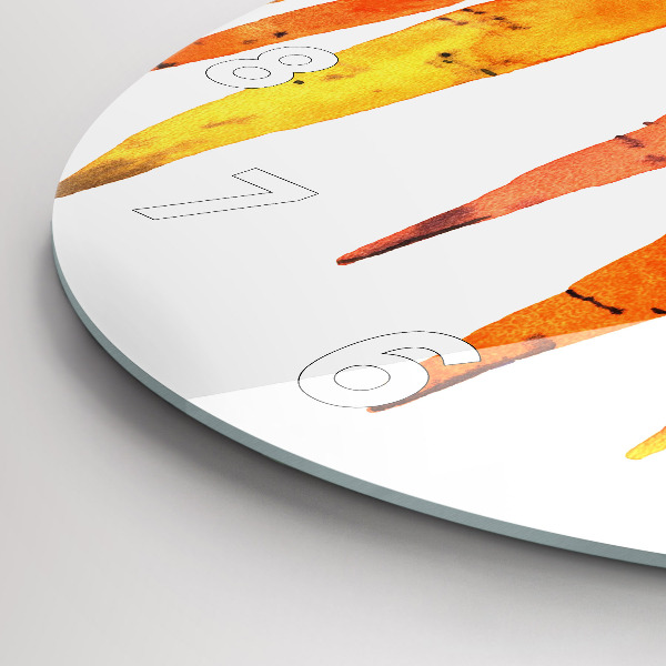 Ceas rotund de perete din sticlă Ilustrație de morcovi