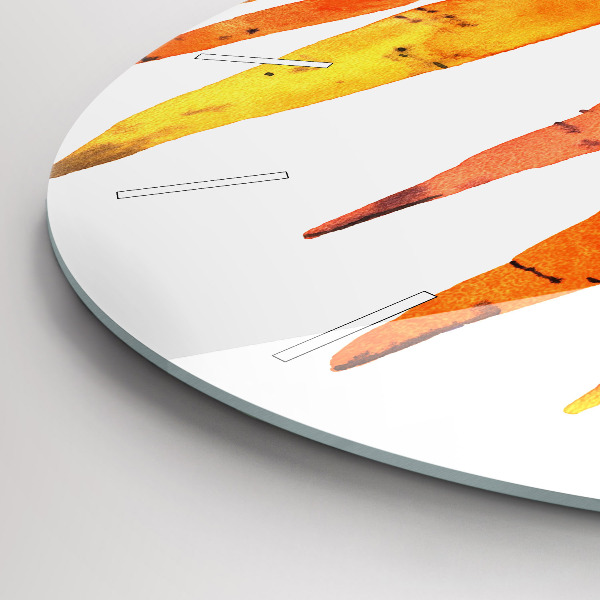 Ceas rotund de perete din sticlă Ilustrație de morcovi