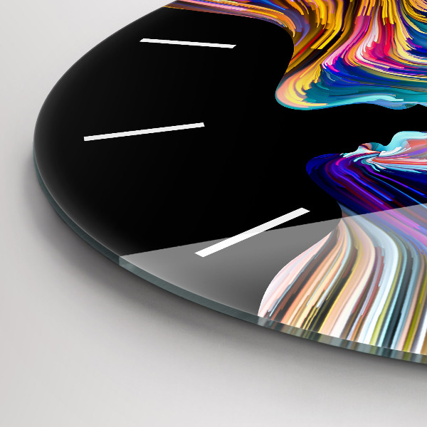 Ceas rotund de perete din sticlă Artă emoțională