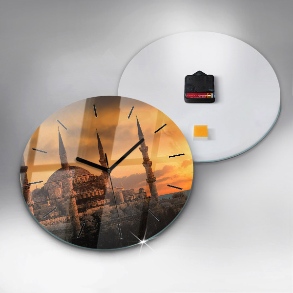 Ceas rotund de perete din sticlă Moscheea din Istanbul