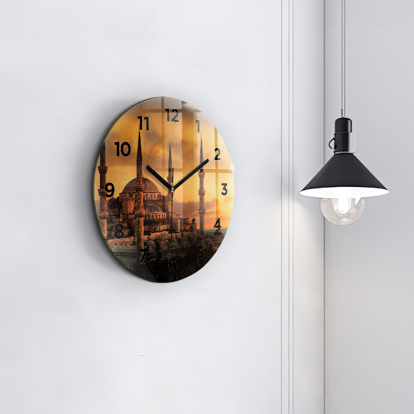 Ceas rotund de perete din sticlă Moscheea din Istanbul