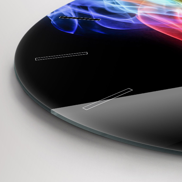 Ceas rotund de perete din sticlă Linii colorate abstracte