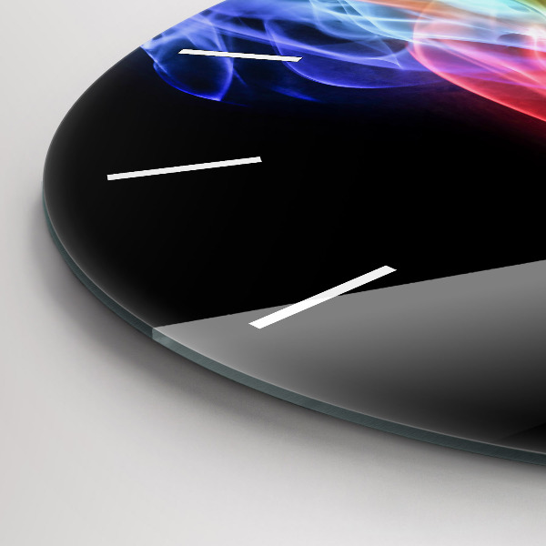 Ceas rotund de perete din sticlă Linii colorate abstracte