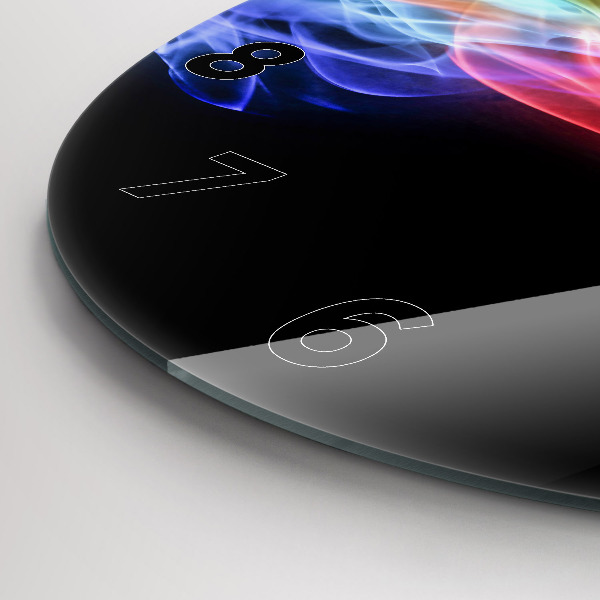 Ceas rotund de perete din sticlă Linii colorate abstracte