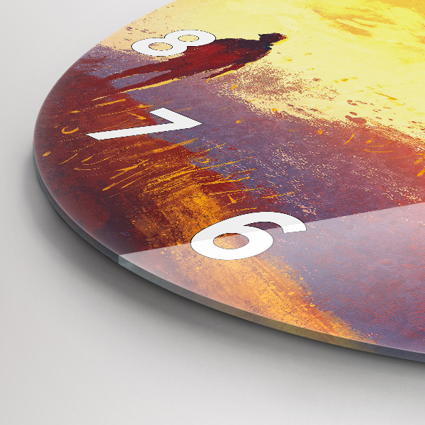 Ceas rotund de perete din sticlă Peisaj de toamnă