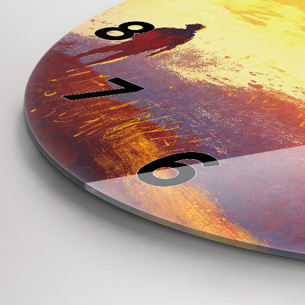 Ceas rotund de perete din sticlă Peisaj de toamnă