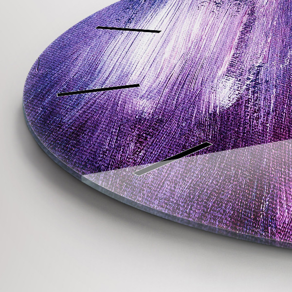 Ceas rotund de perete din sticlă Textura cu vopsea acrilică