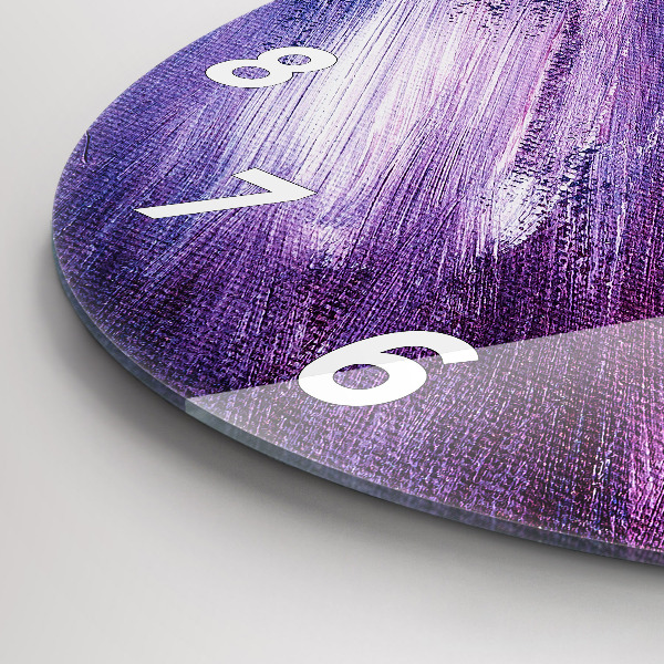 Ceas rotund de perete din sticlă Textura cu vopsea acrilică