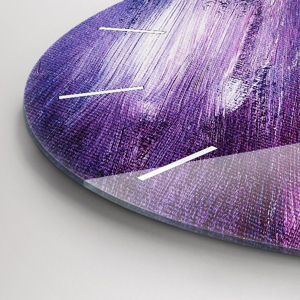 Ceas rotund de perete din sticlă Textura cu vopsea acrilică