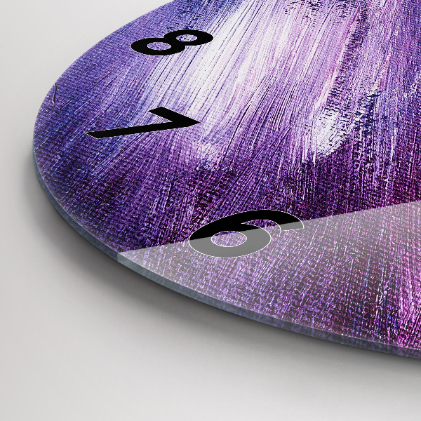 Ceas rotund de perete din sticlă Textura cu vopsea acrilică