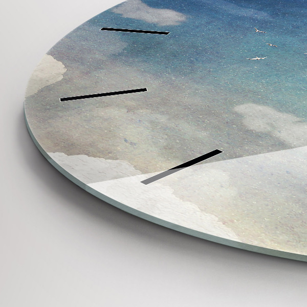 Ceas rotund de perete din sticlă Fata pe luna