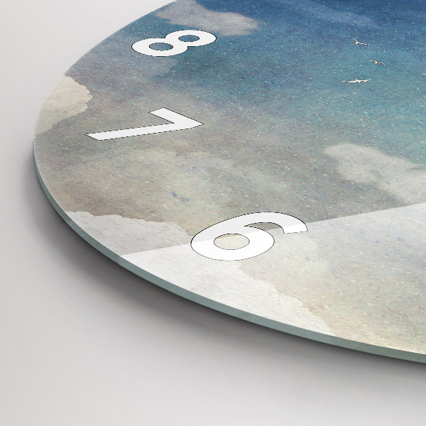 Ceas rotund de perete din sticlă Fata pe luna