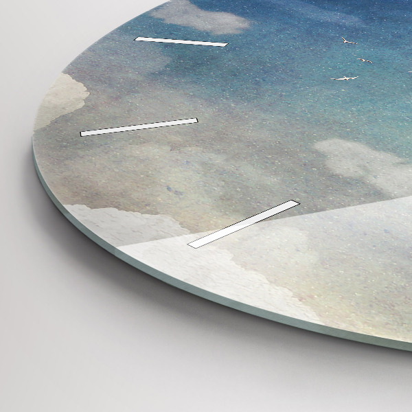 Ceas rotund de perete din sticlă Fata pe luna