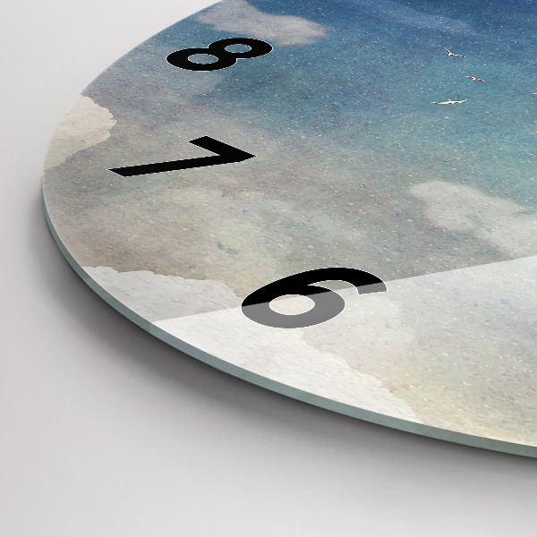 Ceas rotund de perete din sticlă Fata pe luna