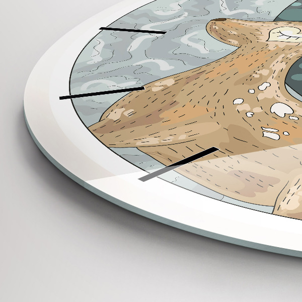 Ceas rotund de perete din sticlă Animalele nocturne și luna