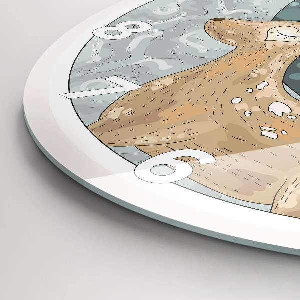 Ceas rotund de perete din sticlă Animalele nocturne și luna