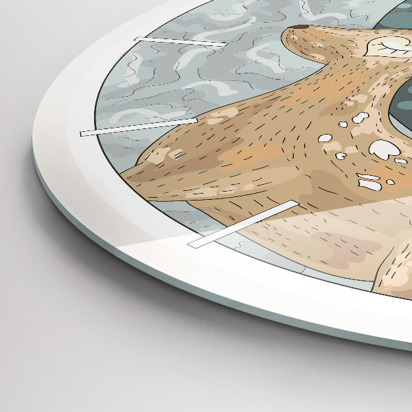 Ceas rotund de perete din sticlă Animalele nocturne și luna