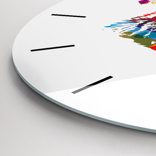 Ceas rotund de perete din sticlă Cap de urs