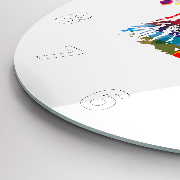 Ceas rotund de perete din sticlă Cap de urs