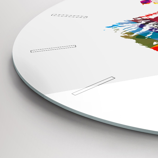 Ceas rotund de perete din sticlă Cap de urs