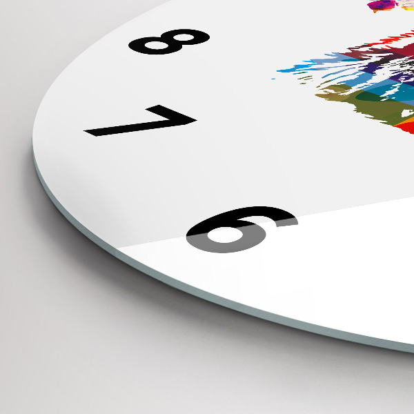 Ceas rotund de perete din sticlă Cap de urs