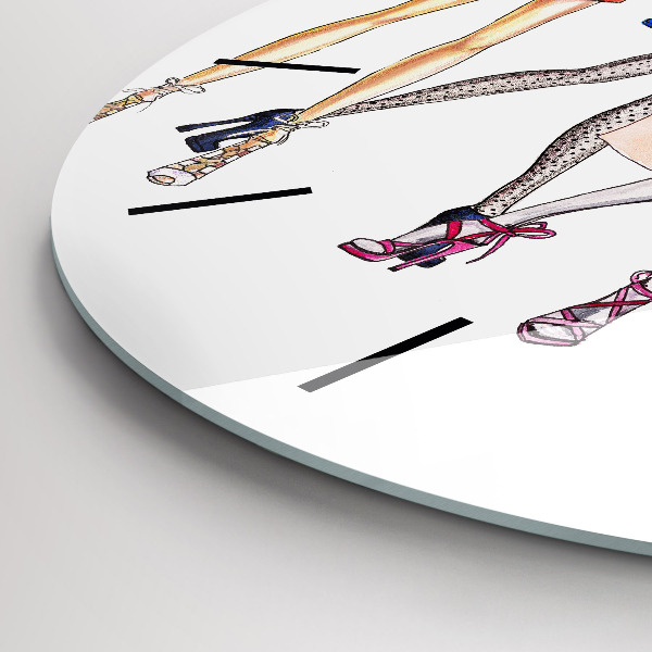 Ceas rotund de perete din sticlă Fete la modă