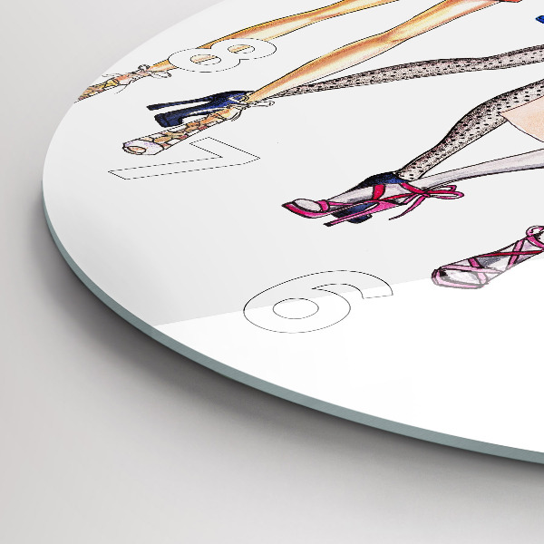 Ceas rotund de perete din sticlă Fete la modă