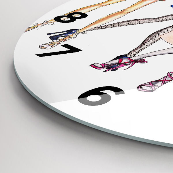 Ceas rotund de perete din sticlă Fete la modă