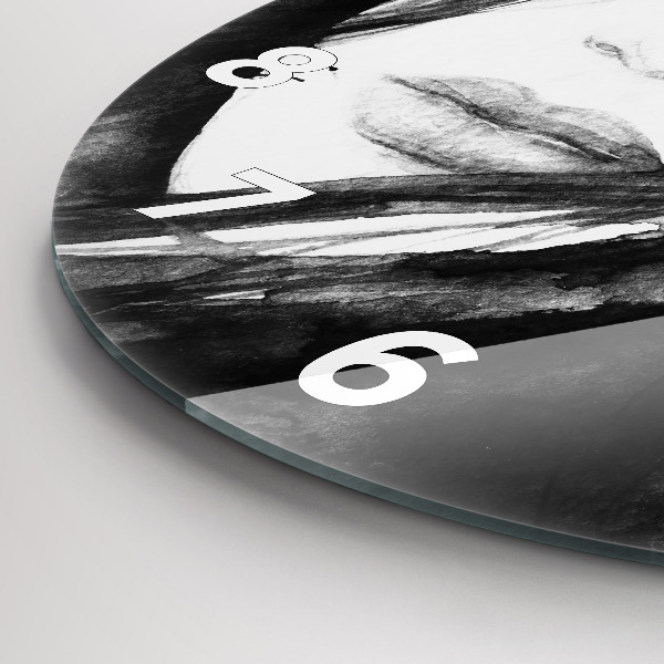 Ceas rotund de perete din sticlă Portretul unei femei